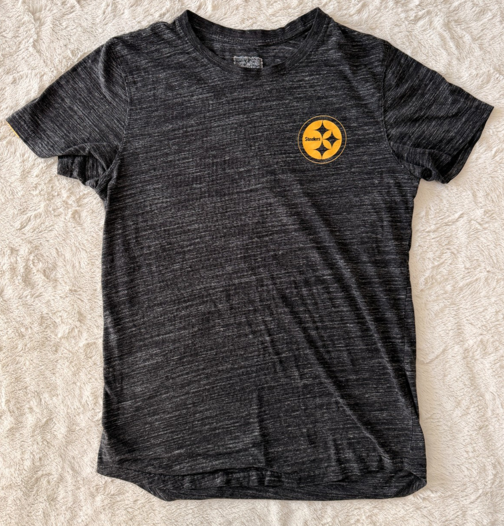 Pittsburgh Steelers Top Womens Medium Gray Crew Neck T-Shirt NFL Team Apparel